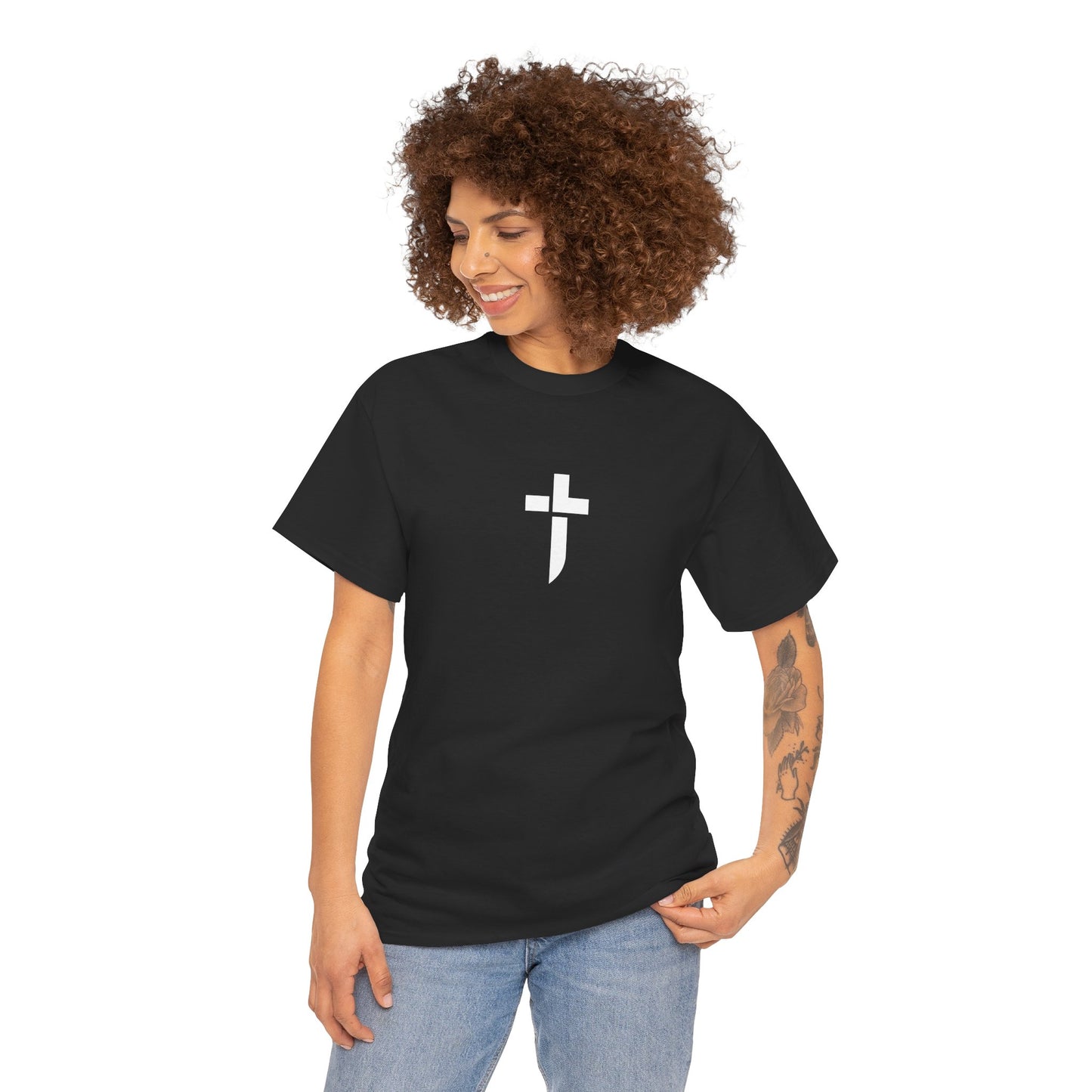 “Prayer Warrior Cross Unisex Heavy Cotton Tee”