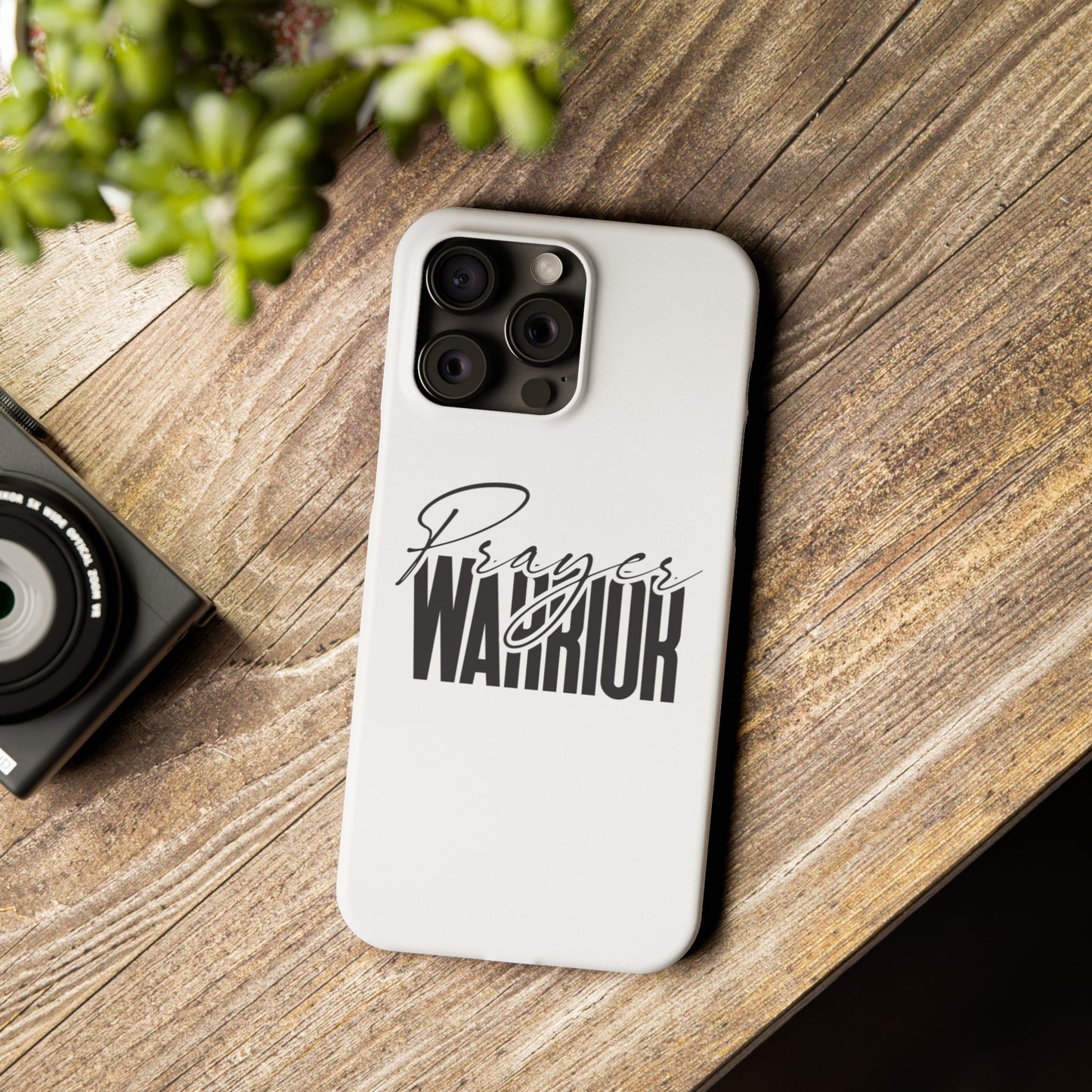 “Prayer Warrior Slim Phone Case – Sleek, Durable, and Inspirational Protection for iPhone Models 12-16”