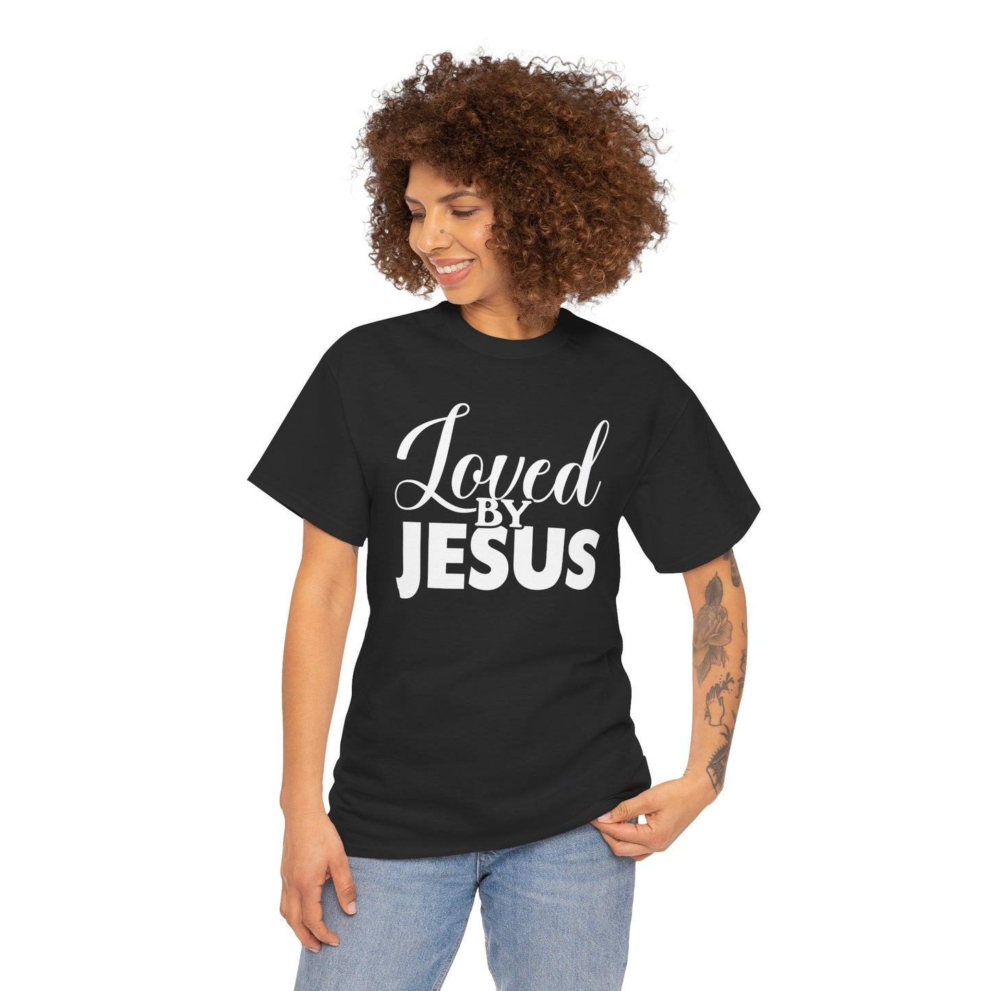 “Loved by Jesus - Unisex Heavy Cotton Tee | Faith-Based Inspirational T-Shirt for Everyday Wear”