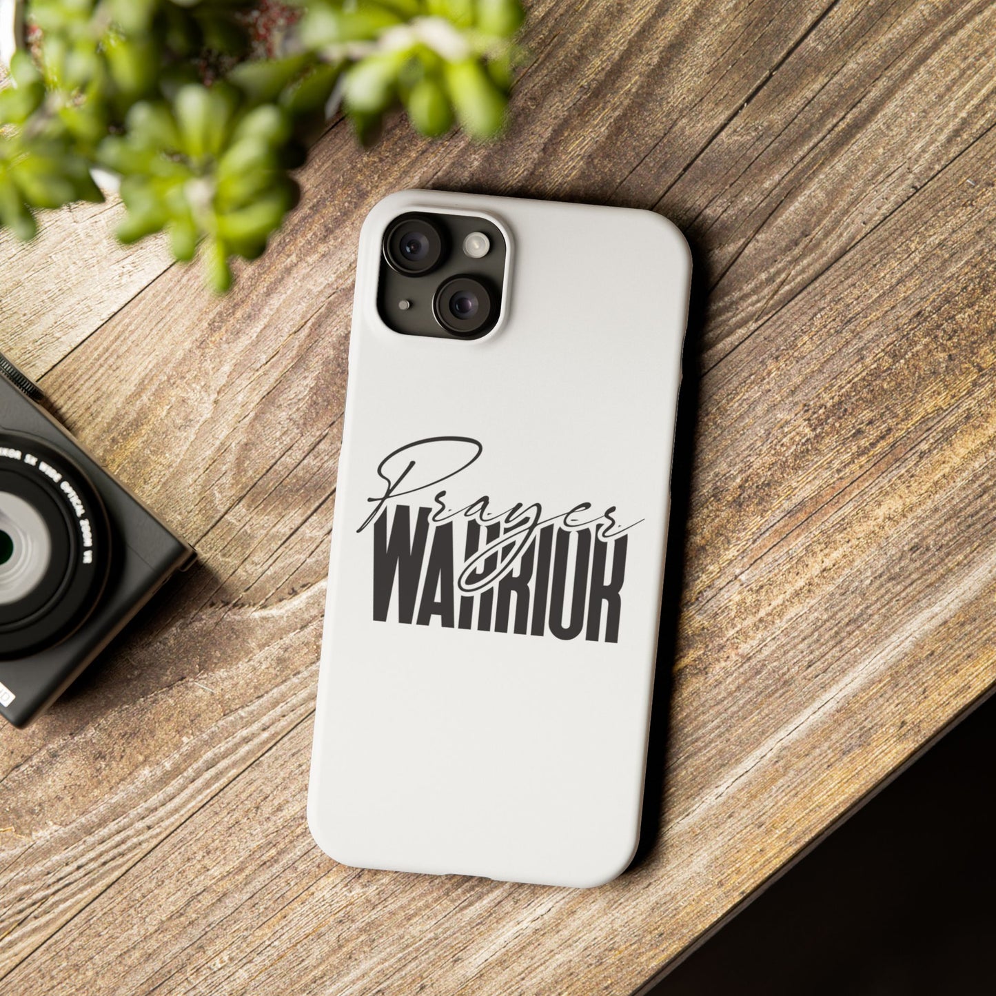 “Prayer Warrior Slim Phone Case – Sleek, Durable, and Inspirational Protection for iPhone Models 12-16”