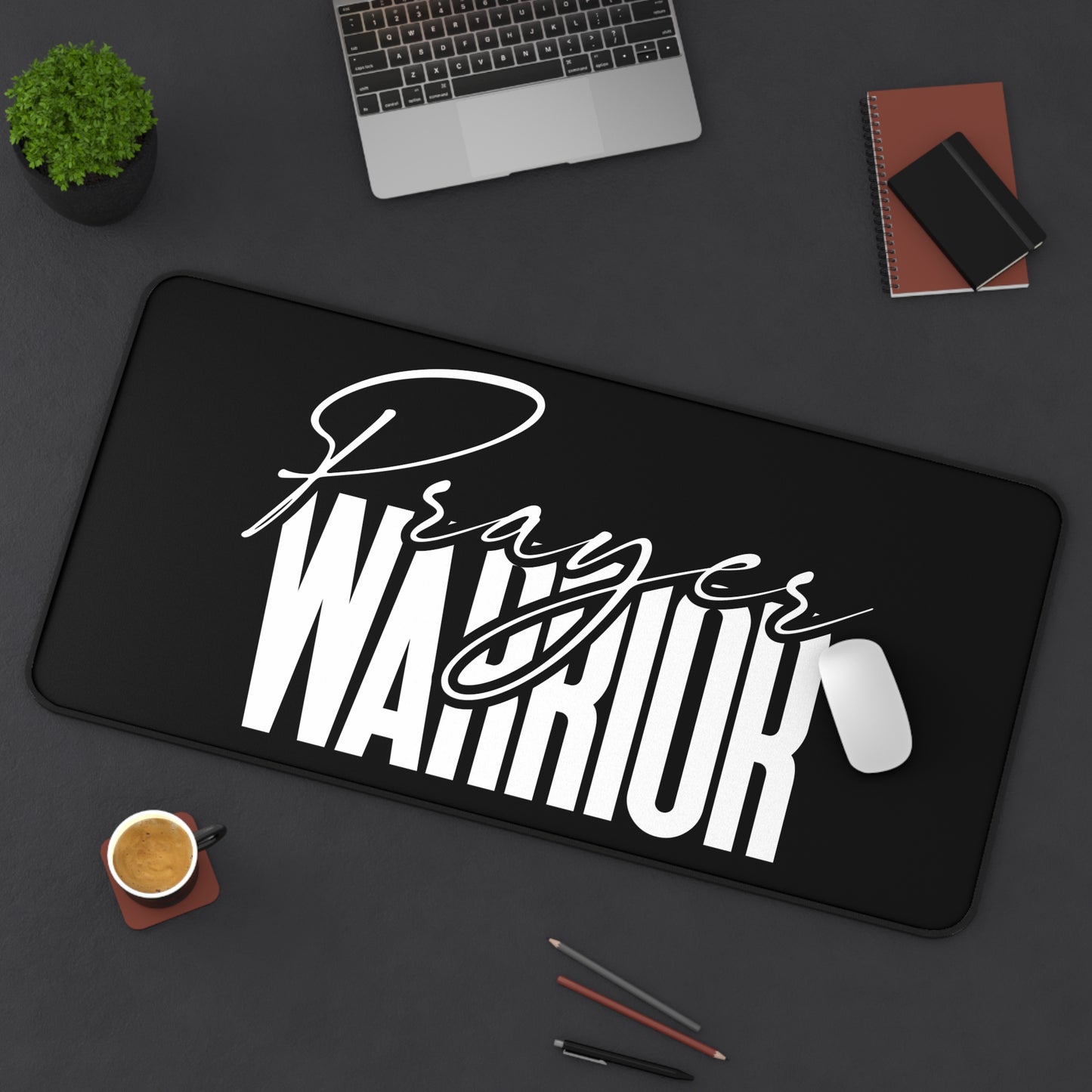 "Prayer Warrior Desk Mat - Durable, Non-Slip, and Stylish Workspace Accessory for Home or Office Use"