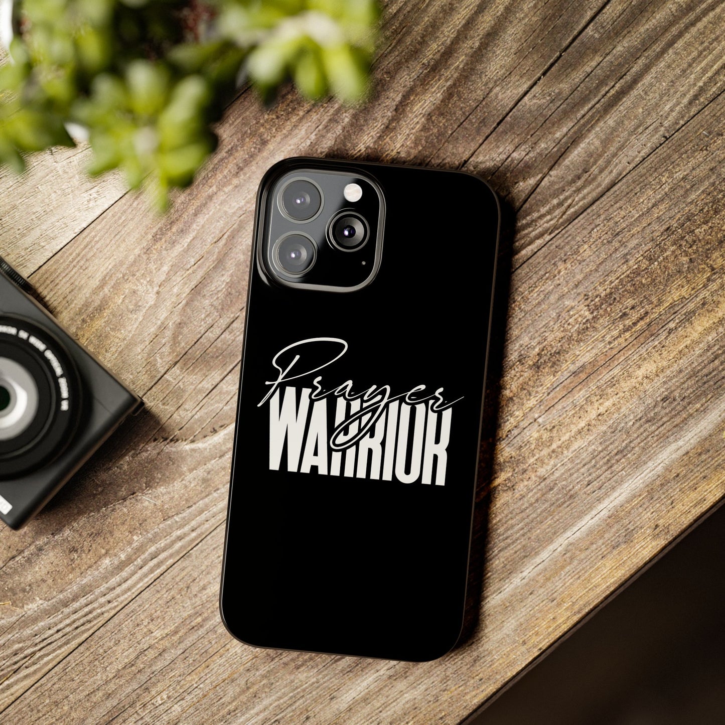 “Prayer Warrior Slim Phone Case – Sleek, Durable, and Inspirational Protection for iPhone Models 12-16”