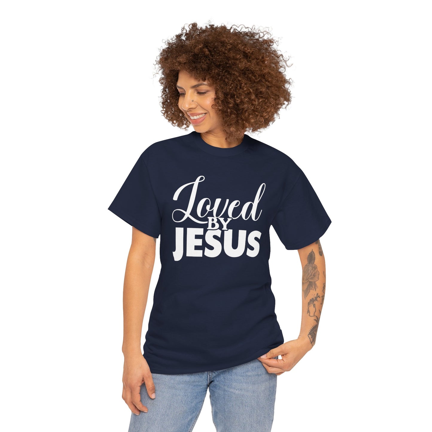 “Loved by Jesus - Unisex Heavy Cotton Tee | Faith-Based Inspirational T-Shirt for Everyday Wear”
