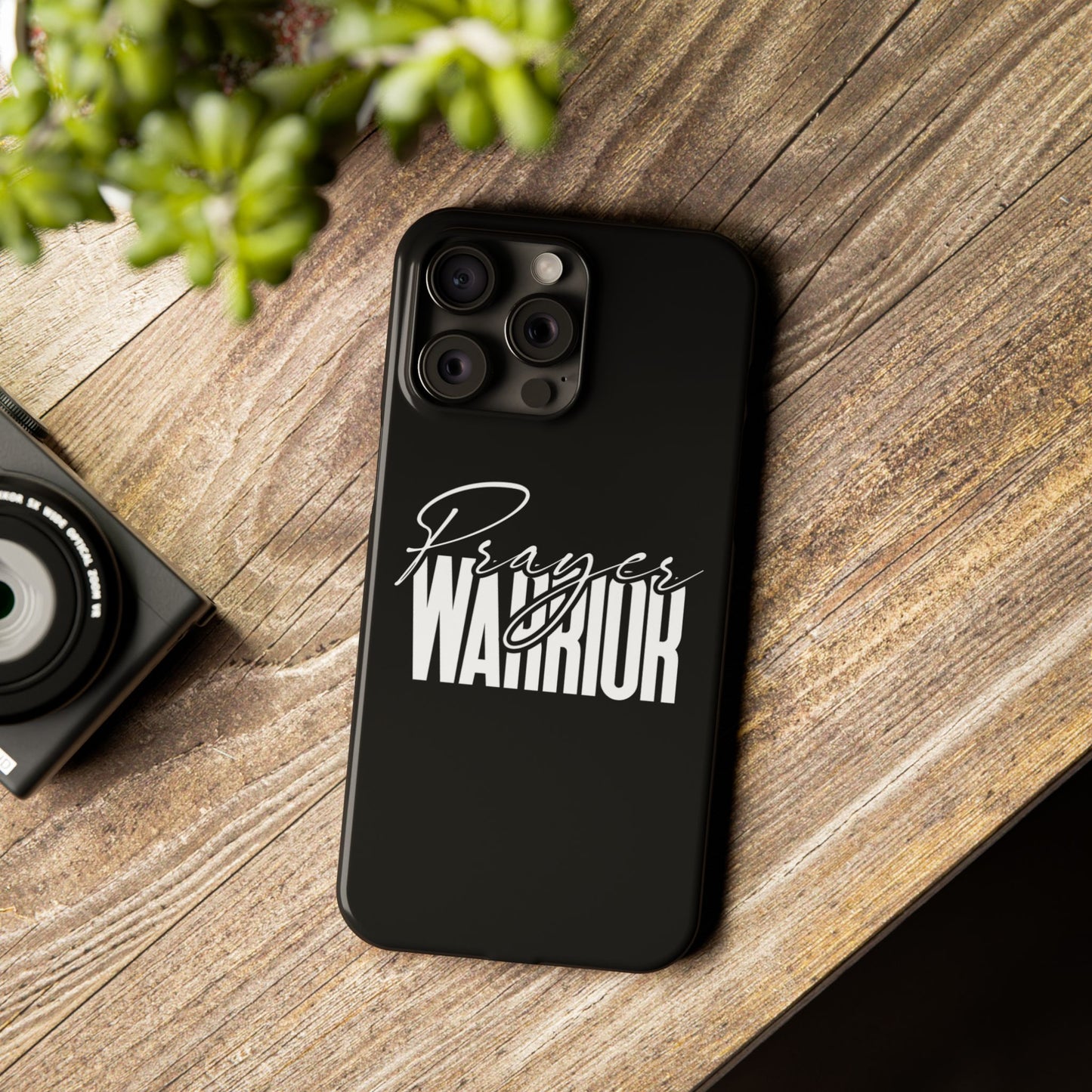 “Prayer Warrior Slim Phone Case – Sleek, Durable, and Inspirational Protection for iPhone Models 12-16”