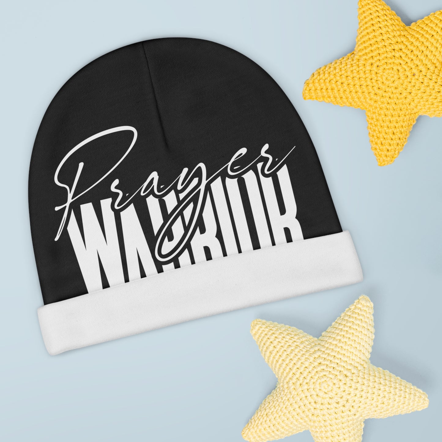 “Prayer Warrior Baby Beanie - Soft and Inspiring All-Over Print”