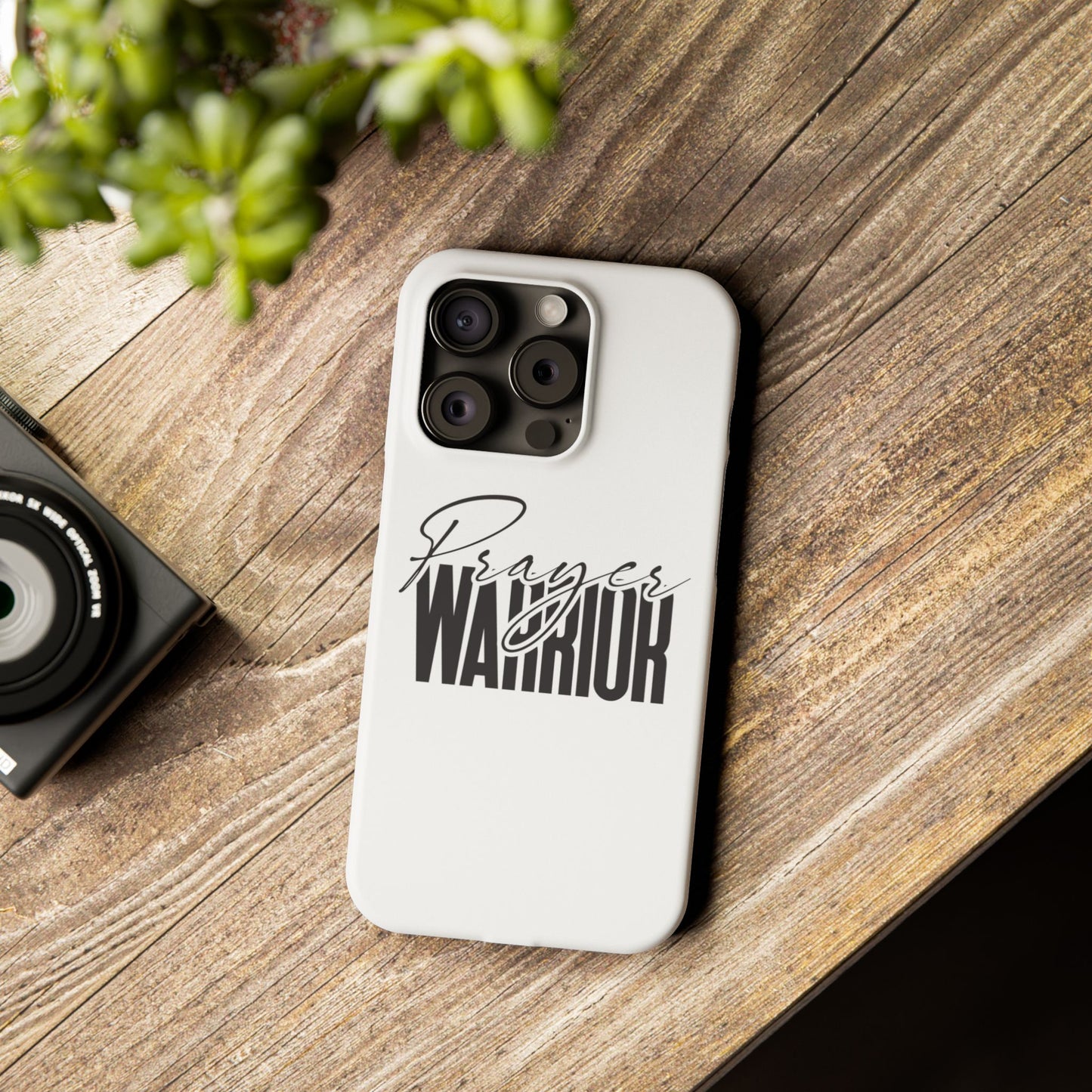 “Prayer Warrior Slim Phone Case – Sleek, Durable, and Inspirational Protection for iPhone Models 12-16”