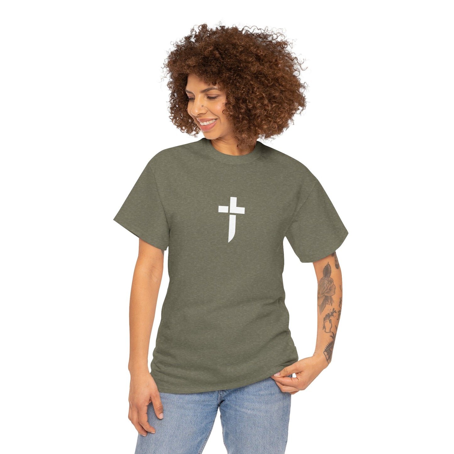 “Prayer Warrior Cross Unisex Heavy Cotton Tee”