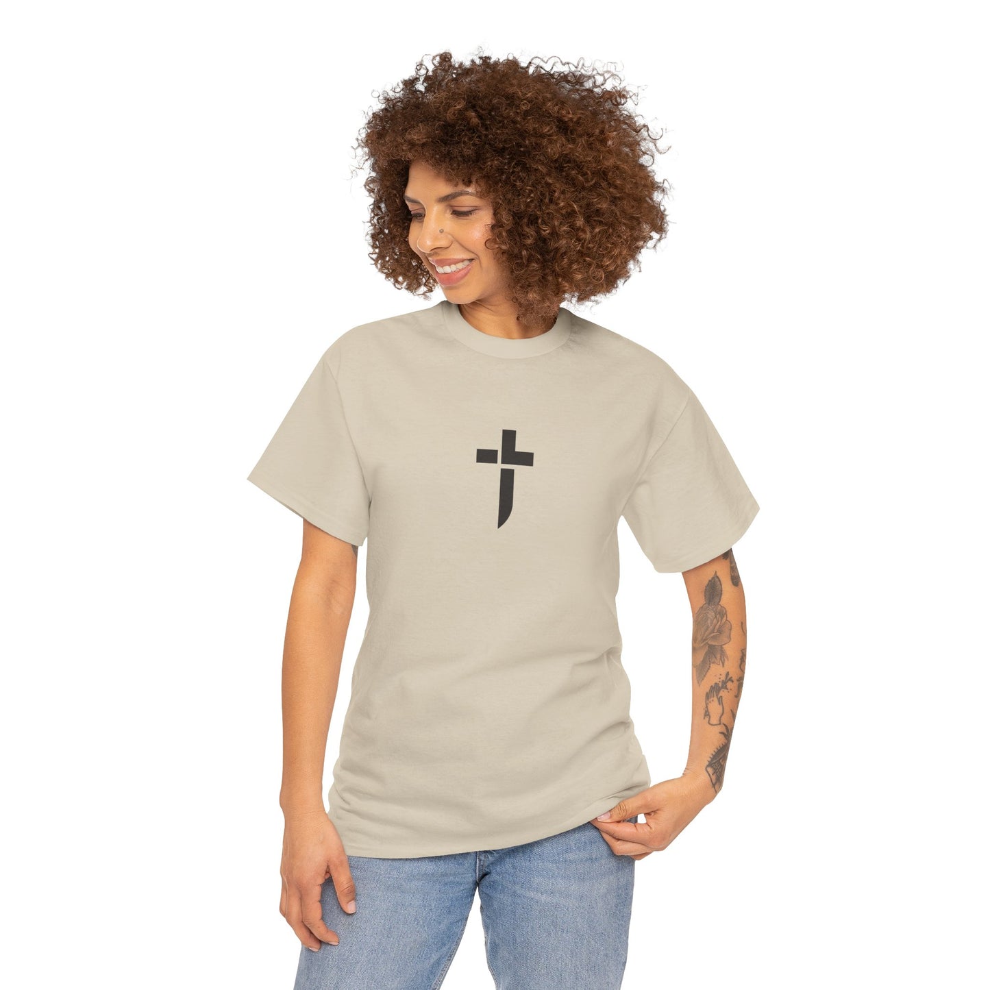 “Prayer Warrior Cross Unisex Heavy Cotton Tee”