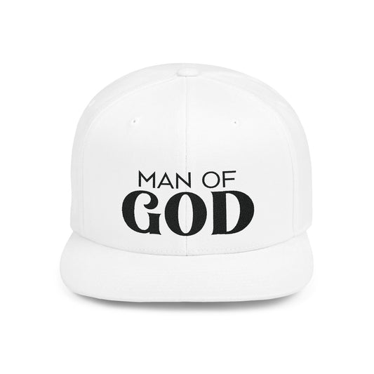 Man of God Flat Bill Snapback | Bold Christian Hat for Faith-Focused Men | Premium Streetwear Style