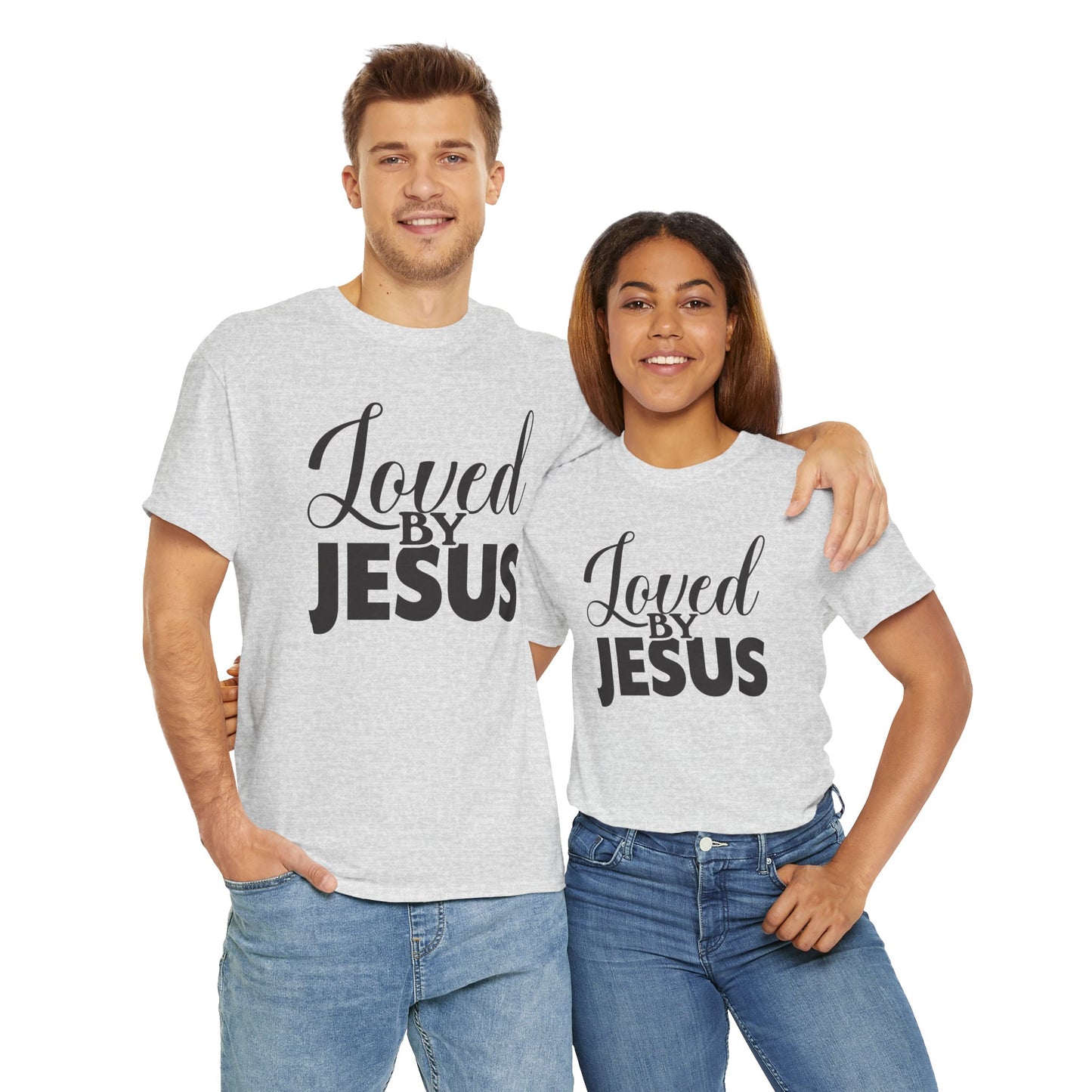 “Loved by Jesus - Unisex Heavy Cotton Tee | Faith-Based Inspirational T-Shirt for Everyday Wear”