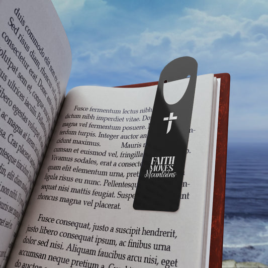 "Faith Moves Mountains Bookmark – Inspirational Christian Bookmark for Book Lovers"