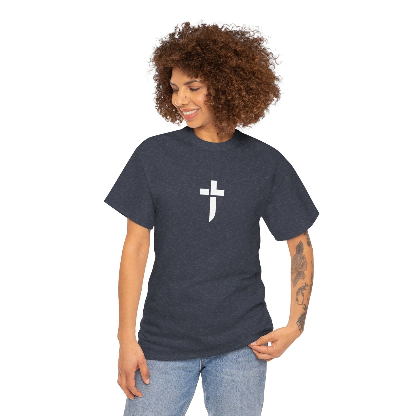 “Prayer Warrior Cross Unisex Heavy Cotton Tee”