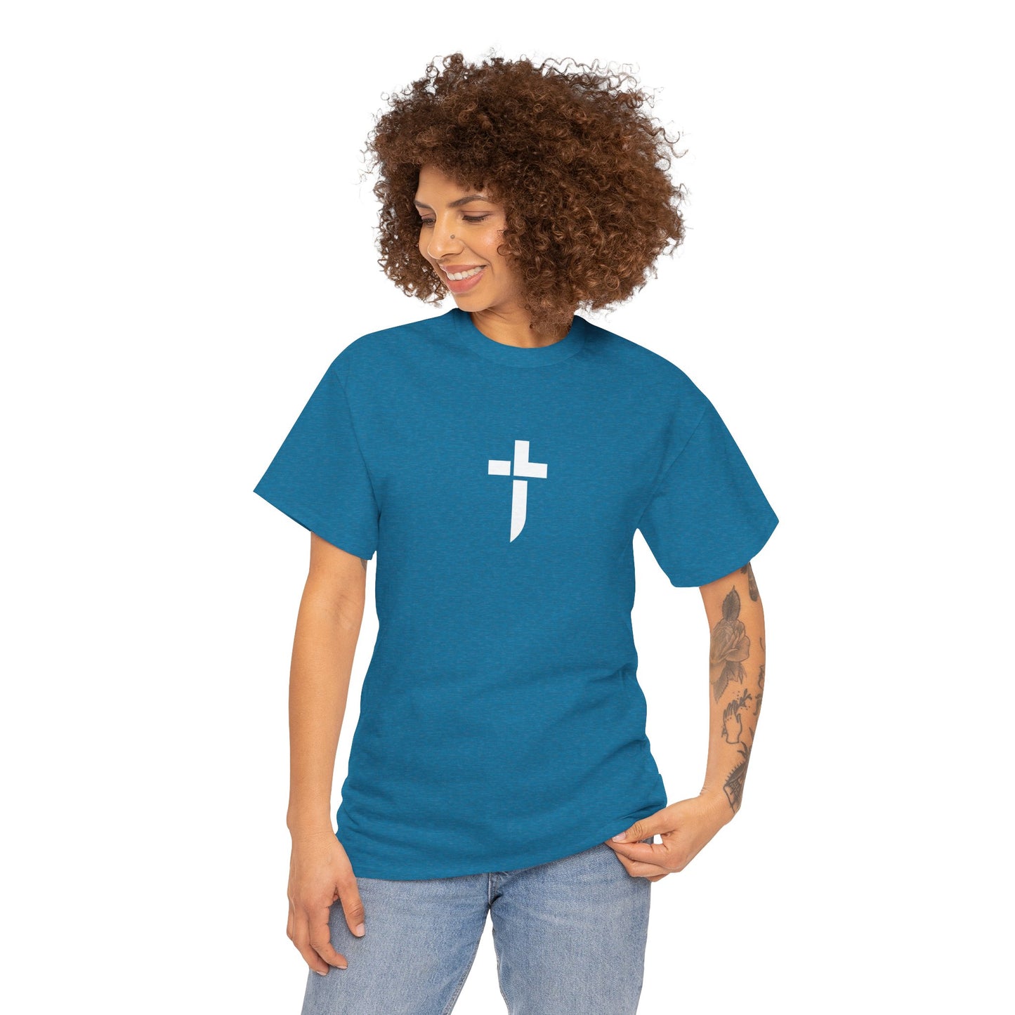 “Prayer Warrior Cross Unisex Heavy Cotton Tee”