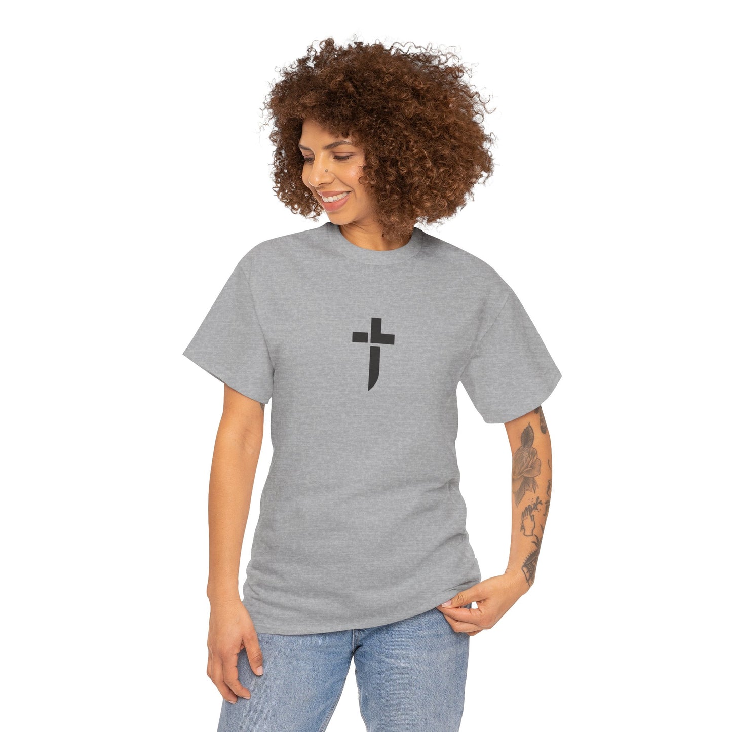 “Prayer Warrior Cross Unisex Heavy Cotton Tee”