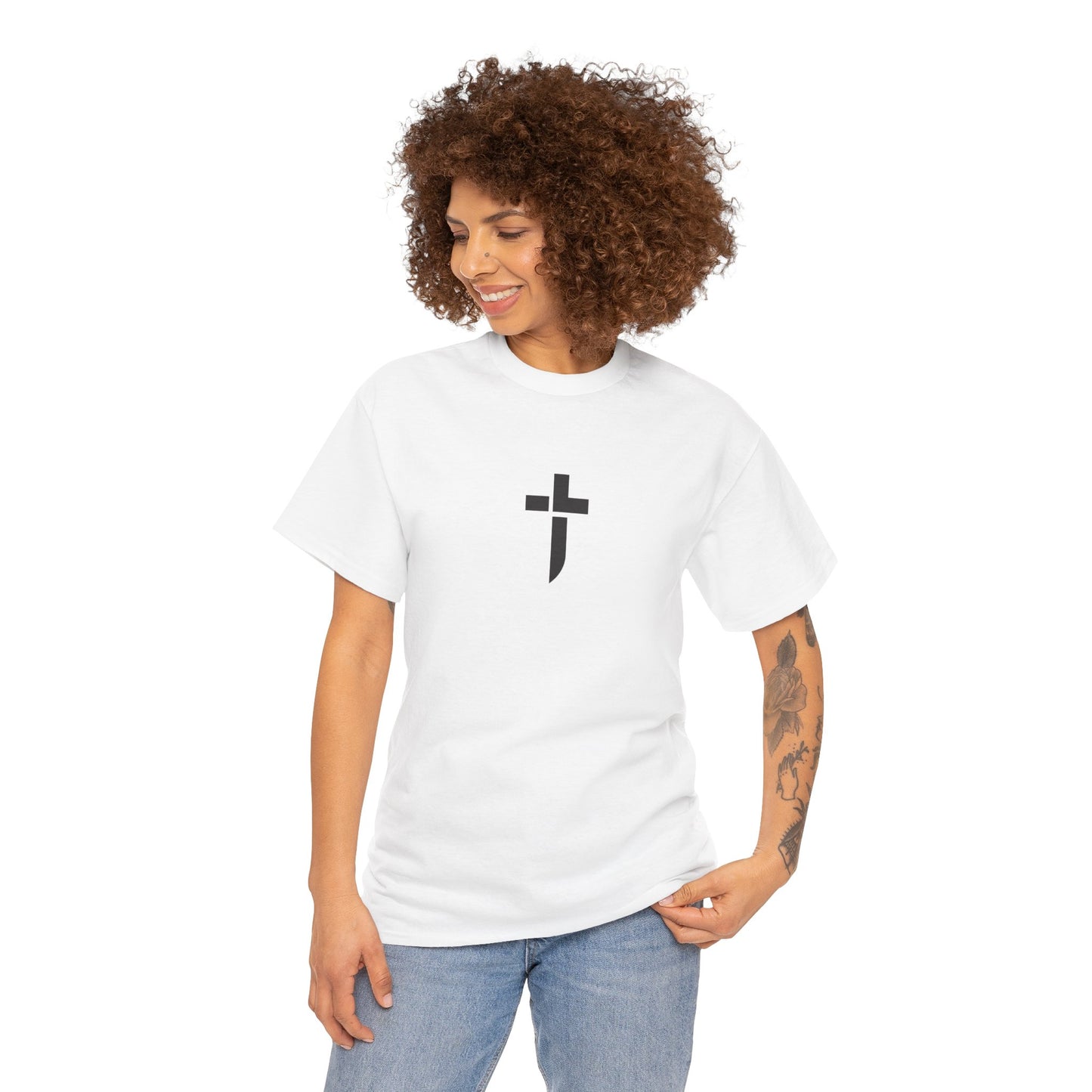 “Prayer Warrior Cross Unisex Heavy Cotton Tee”