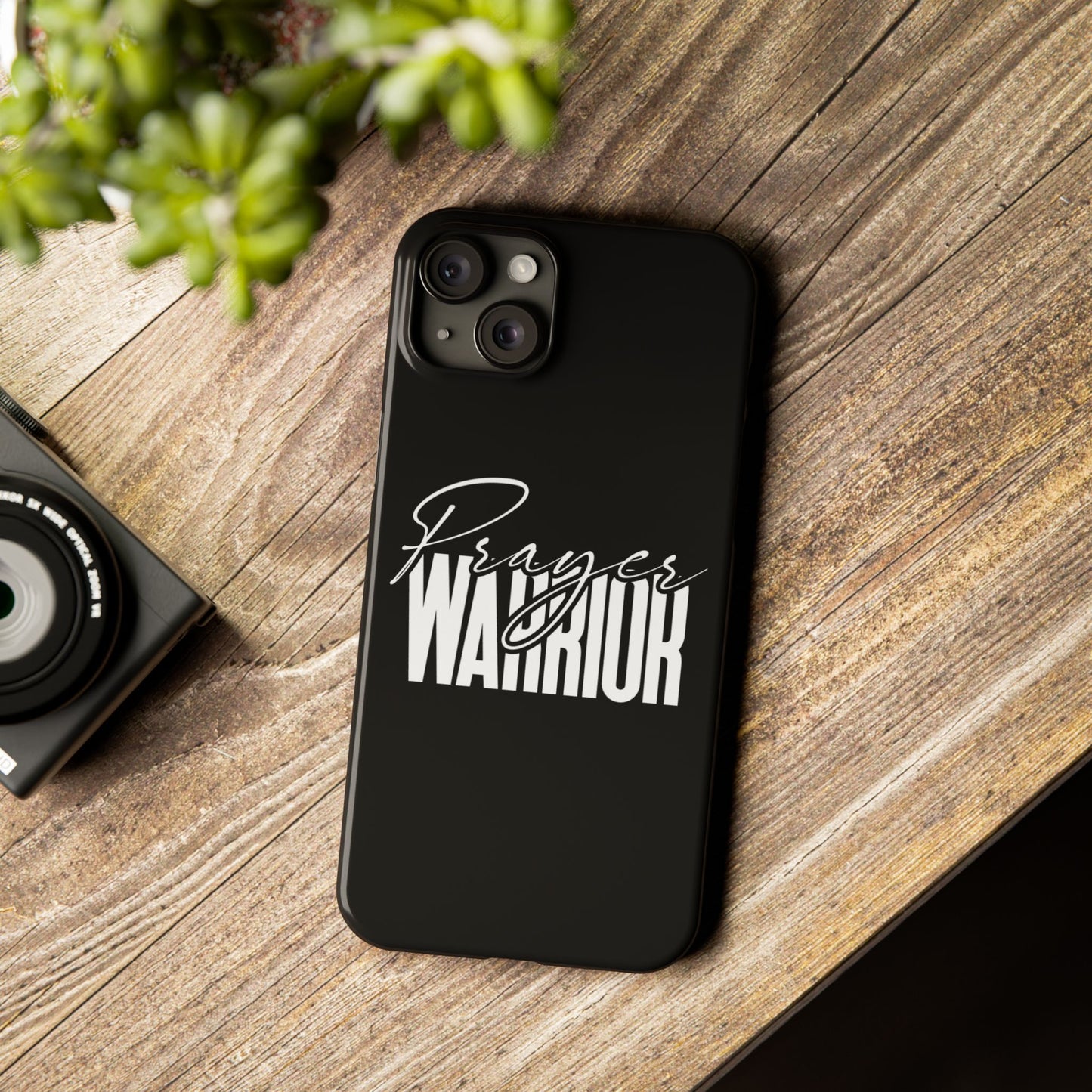 “Prayer Warrior Slim Phone Case – Sleek, Durable, and Inspirational Protection for iPhone Models 12-16”