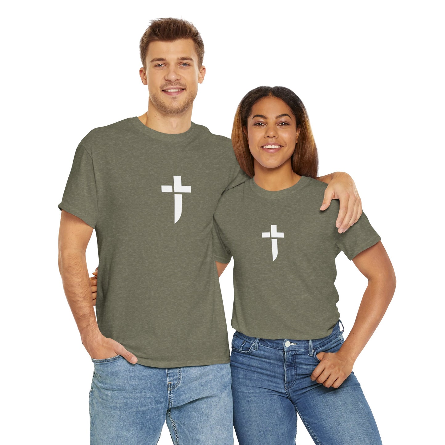 “Prayer Warrior Cross Unisex Heavy Cotton Tee”