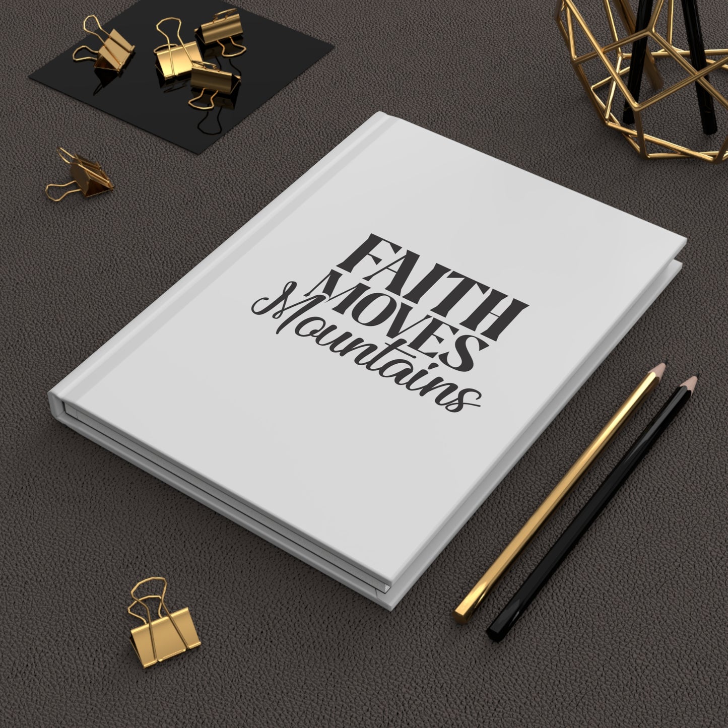 "Faith Moves Mountains Matte Hardcover Journal"