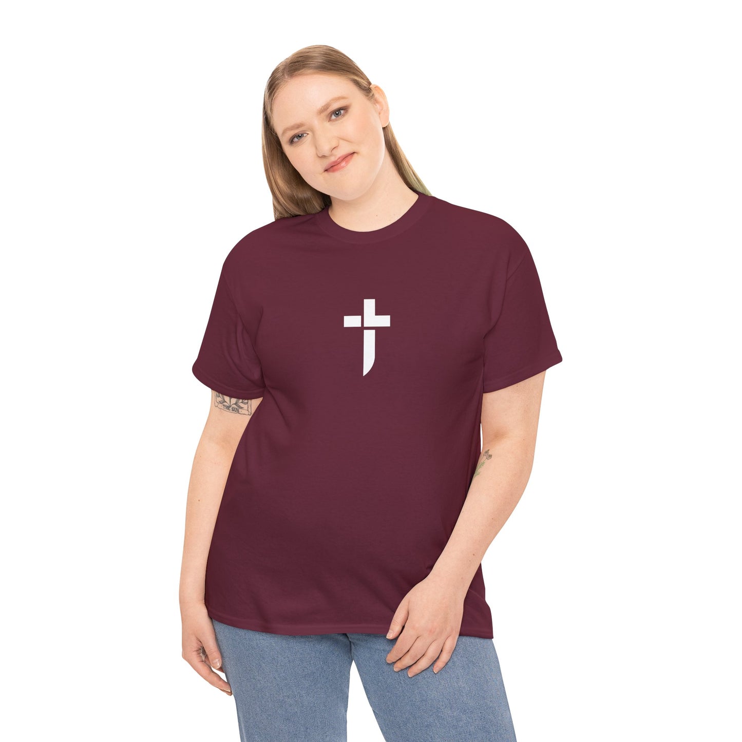 “Prayer Warrior Cross Unisex Heavy Cotton Tee”